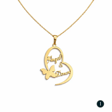 Personalised Name necklace with Heart