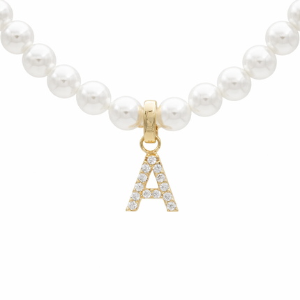 Initial Pendent with Perl Chain