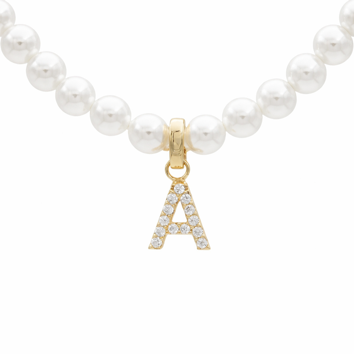 Initial Pendent with Perl Chain