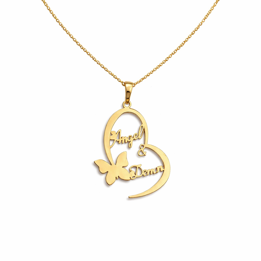 Personalised Name necklace with Heart