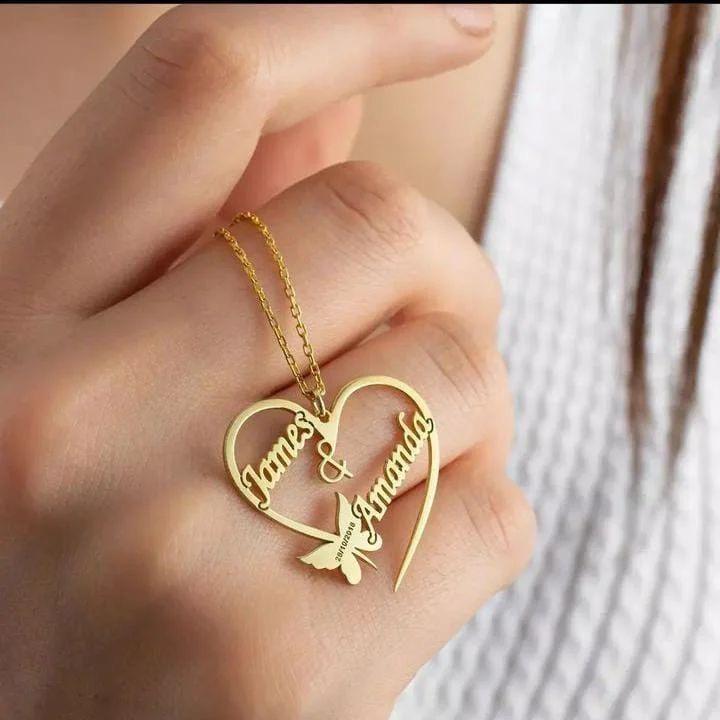 Personalised Name necklace with Heart