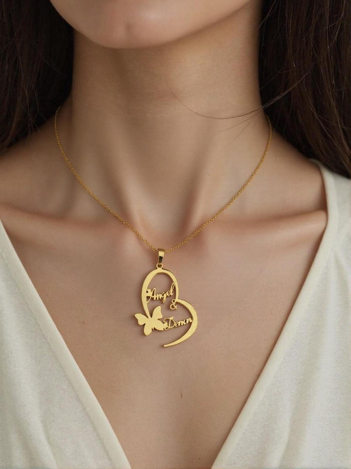 Personalised Name necklace with Heart