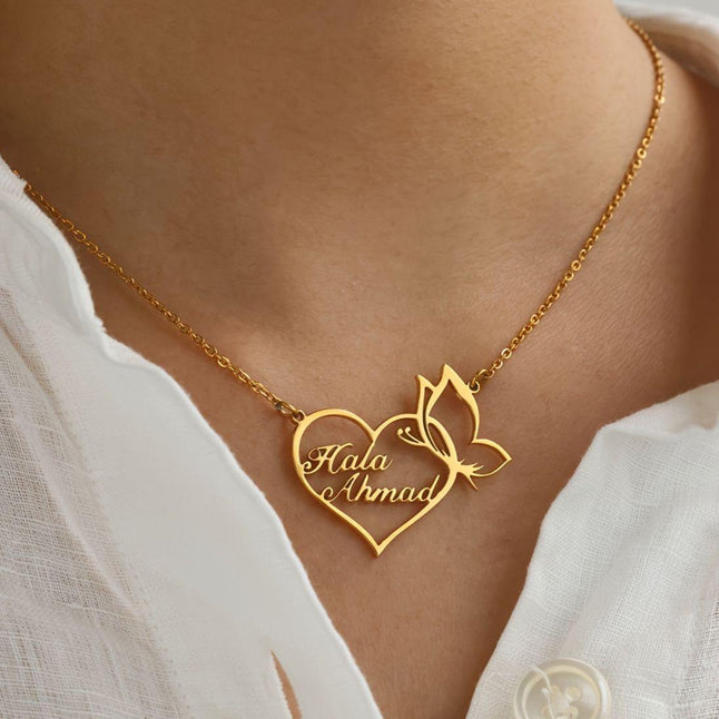 Personalised Name necklace with Heart